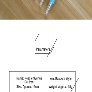 Detailed specification of 15cm syringe-shaped creative gel pen for students