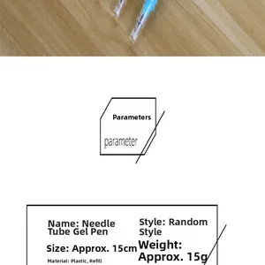 Specifiche dettagliate della penna gel creativa a forma di siringa da 15 cm