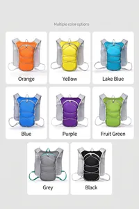 Outdoor cycling and running hydration vest backpack shown in eight vibrant color options.