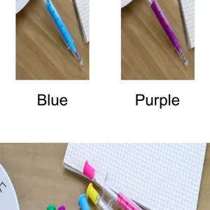 Detailed view of syringe-shaped gel pens in various vibrant colors for students