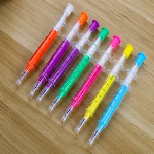 Creative syringe shaped colorful gel pens for student stationery