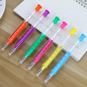 Creative colorful syringe-shaped gel pens set for student school stationery supplies