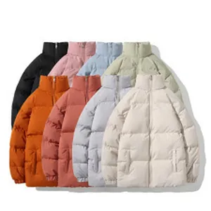 Premium collection of colorful unisex stand collar puffer jackets in multiple shades