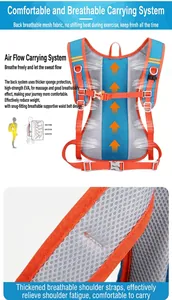 Detailed view of breathable mesh shoulder straps and airflow back padding system