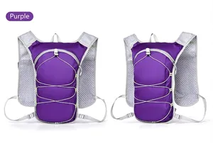 Lightweight purple hydration vest backpack for outdoor running, cycling and marathons.