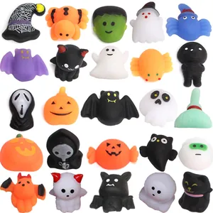 Detailed collection of colorful Halloween TPR squishy toys for stress relief squeeze