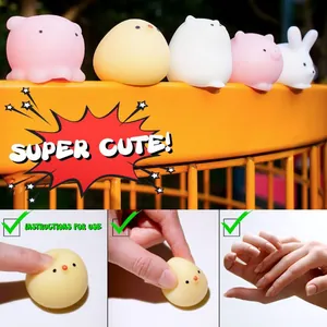 Set of cute animal-shaped TPR squishy stress relief toys for children and adults