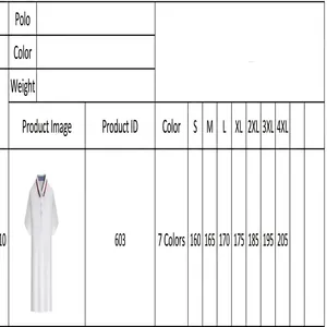 Detailed size chart for men's solid color Polo shirt showing measurements S-4XL.