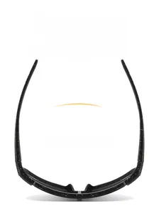 Detailed top-down view of flexible black cycling sunglasses for children ages 6 to 16.