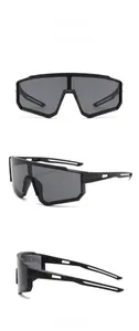 Children outdoor cycling sunglasses showing front and side views in black frame.
