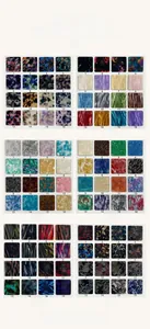 Detailed selection of various acetate acrylic hair clip color patterns and prints