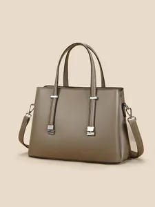 Women Large Capacity PU Leather Tote Bag High-end Commuter Work Handbag Litchi Grain Shoulder Crossbody Bag Fashion Ladies Purse