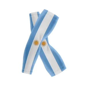 Premium Argentina flag sun protection arm sleeves made of breathable cooling ice silk fabric