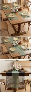 Elegant French lace table runner and placemats for dining table decoration