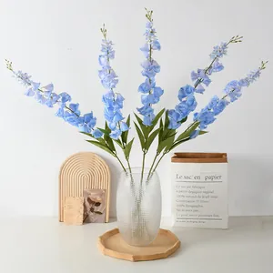 Artificial blue delphinium long stem flowers for wedding and home decoration
