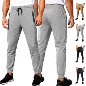 Pantaloni Jogger Da Uomo 100% Poliestere Vita Elastica Con Coulisse Tasche Con Cerniera Vestibilità Aderente Sport Corsa