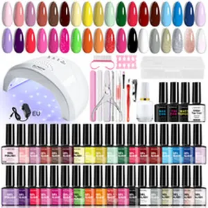 Lampada LED UV professionale e set completo di smalti gel per ricostruzione unghie