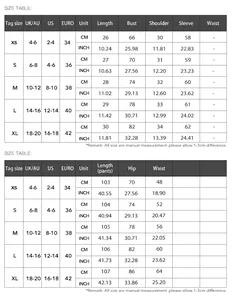 Detailed size chart for Y2K yoga style long sleeve T-shirt and pants set.