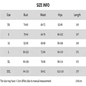 Comprehensive size guide for women's elegant solid color party dress with CM units