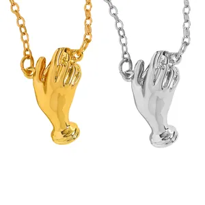 Kreativer handförmiger Anhänger zum Halten von Blumen in Gold und Silber.