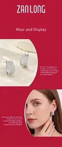Elegant S925 sterling silver multi-layer hoop earrings with brilliant pavé moissanite
