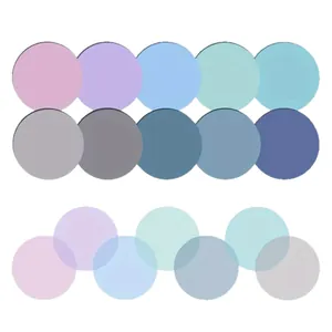 Set of colorful circular transparent PET sticky notes for easy document indexing