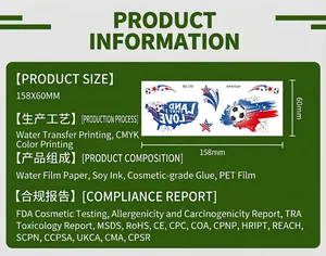 Detailed product info for football themed temporary face tattoo stickers for fans.