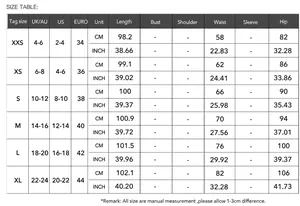 Detailed size chart for women's striped high waist holiday trousers in cm and inches.