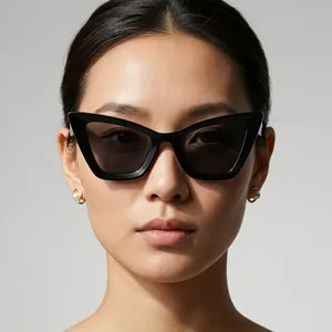 Elegant retro black cat eye sunglasses for women featuring premium UV protection lenses