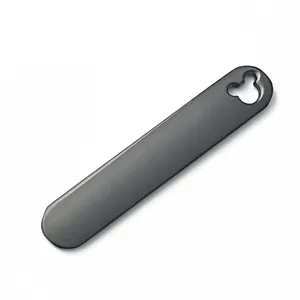 Durable matte black metal engravable blank key tag with unique Mickey head cutout detail