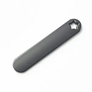 Blank matte grey zinc alloy keychain tag with star cutout for custom engraving