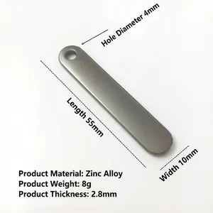 Blank zinc alloy rectangular keychain tag for custom engraving and anti-lost use