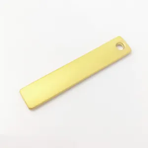Blank gold rectangular metal tag for custom engraving keychain accessory