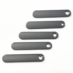 Minimalist Blank Zinc Alloy Rectangle Keychain Metal Tag DIY Laser Etching Key Ring For Car Accessories Key Holder