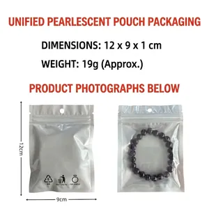 Bracelet en améthyste dans un sac d'emballage nacré 12x9cm pour vente en gros.