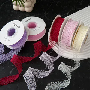 3cm hollow lace ribbon rolls for flower wrapping and DIY bouquet decoration