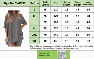 Guide des tailles complet pour ensemble pyjama gris à manches courtes avec mensurations