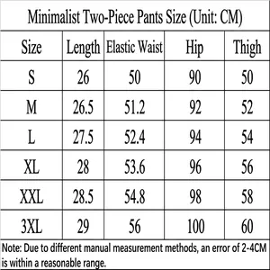Comprehensive size chart table for women's casual loose yoga shorts, unit in centimeters