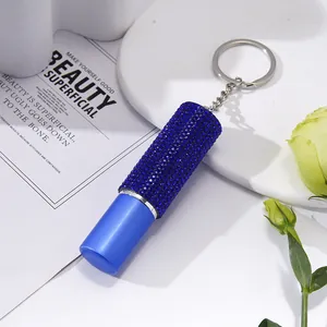 Flacon de parfum atomiseur 5ml rechargeable strass bleu porte-clés spray de voyage