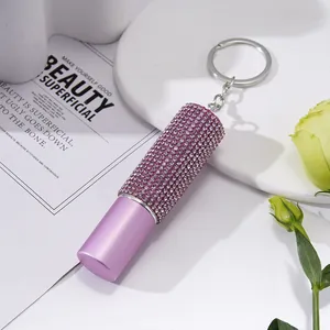 Mini vaporisateur de parfum rechargeable 5ml avec strass et porte-clés rose