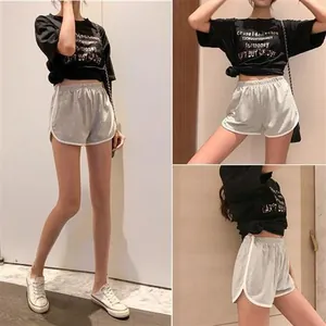 Women's loose yoga shorts with elastic waist and contrast piping for summer casual wear
