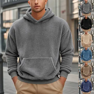 Sweat à capuche en polaire pour homme avec poche kangourou et plusieurs coloris