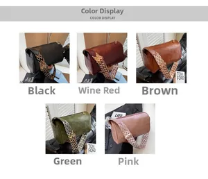 Multiple color options for trendy crossbody pillow bags with wide patterned straps