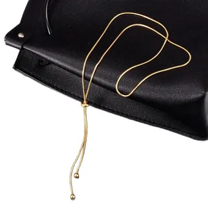 Elegant 18K gold plated titanium steel snake chain with an adjustable slider clasp