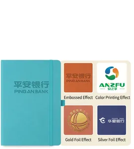A5 minimalist strap notebook with various custom logo options for office and journaling