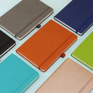 A5 minimalist colorful notebook with elastic strap and pen loop in multiple vibrant colors
