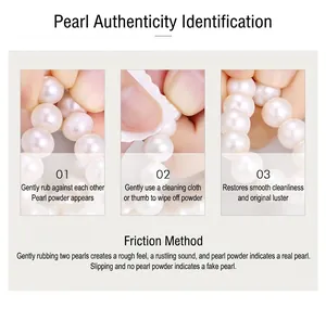 Instructional guide for identifying natural freshwater pearls using the friction test.