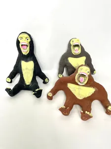 Three colorful stretchy gorilla squishy toys for effective stress relief and creative fun