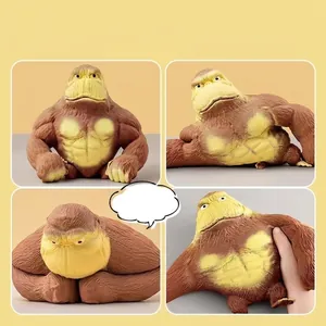 Funny Gorilla Decompression Squishy Toy TPR Slow Rebound Muscle Monkey Stress Relief Venting Toy For Office Gift Adults Kids