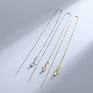 S925 Sterling Silver Box Chain DIY Beading Bracelet For Women Minimalist Adjustable Slide Chain Jewelry Accessory Gift